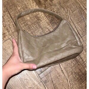 Brown tan women baguette purse bag